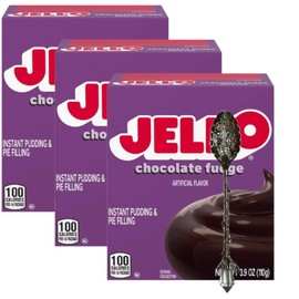 Candy Freezer Pie Filling Mix & Instant Pudding 3.9 oz Box (Pack of 3) with Gem Spoon (Chocolate Fudge) Gem Spoon