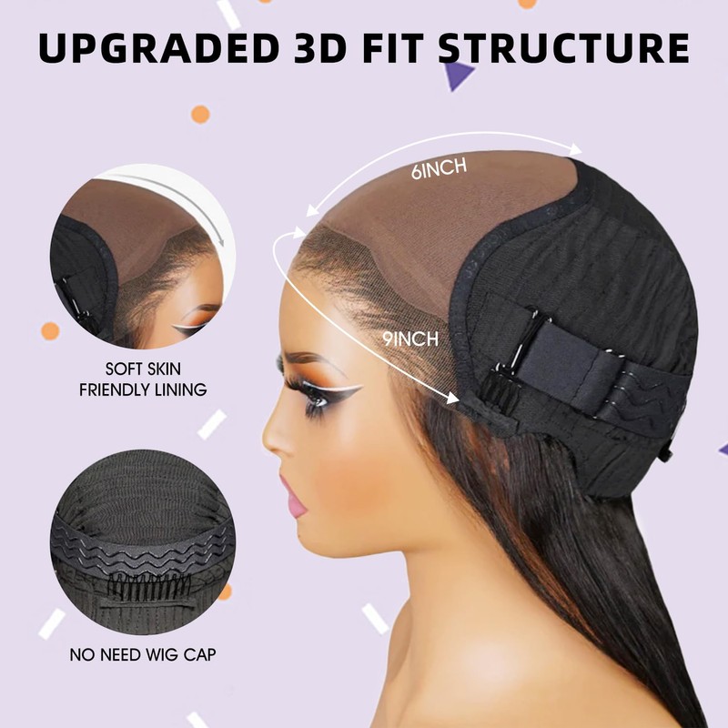 OQ HAIR 9x6 M-Cap Kinky Straight Wear Go Glueless Wig