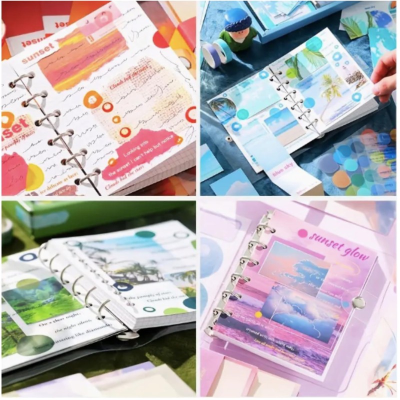 Lotterakka Collage Box Set, Nature Scenery, With Notes, Material Paper