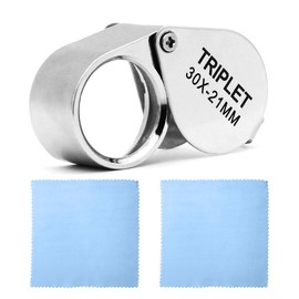 OUDQFCJ Folding Magnifier for Gemstones Diamonds Jewellery Stamps Coins Antiques Watches (30x Magnification)