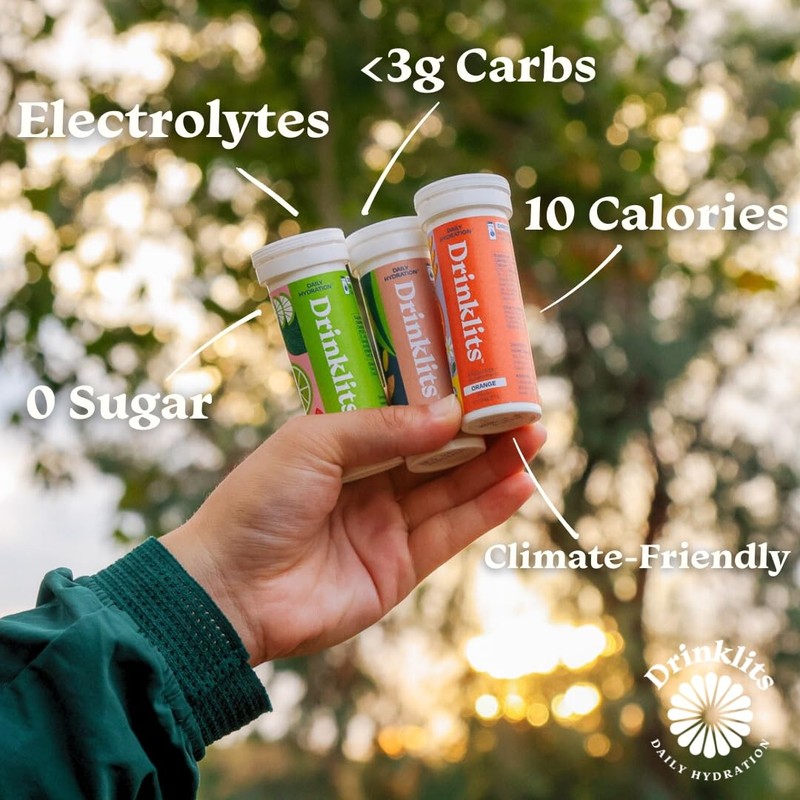 Drinklits Ginger Lime Electrolyte Tablets for Hydration | Great Taste