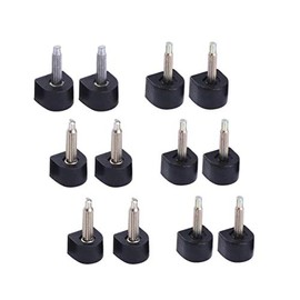 6 Pairs Durable Heel Tips Replacement High Heel Caps Protectors Shoe Repair Tip Taps Shoes Dowels U-Shape Black (Thick Pins-3mm, 8mm)