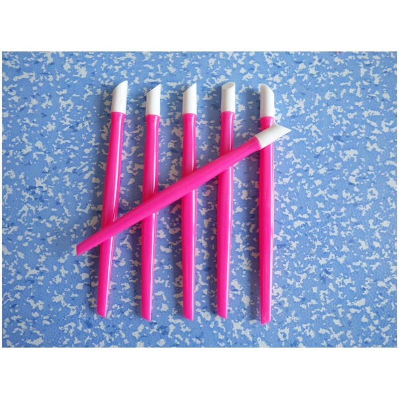 24 Pcs Rubber Nail Cuticle Pusher Plastic Handle Rubber Tipped