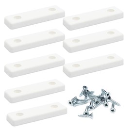 8 x floor spacers/furniture pads/furniture feet for screwing on | sossai® furniture gliders MG2 | colour: white | size: 50 x 14 x 5 mm | incl. screws
