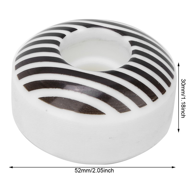 4PCS 95A PU White Stripe 52x30mm Skateboard Double Rocker Wheel