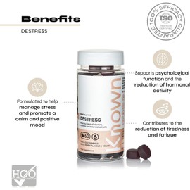 Known Tasty Destress Gummies - Chamomile, B Vitamins - Supports Hormone Balance - Natural Mixed Berry Flavour - 60 Vegan Gummies, 1 Month Supply