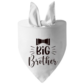 EYLEER White Big Brother Dog Bandana Scarf Bibs for Pregnancy Announcement Baby Gender Reveal Announcement for Small Medium Large Puppy Dog Cat