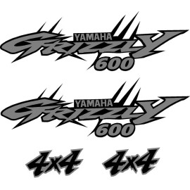 Grizzly 4x4 Special Edition Yamaha Grizzly 4x4 600 Edition ATV Tank Decal Sticker kit Custom Silver