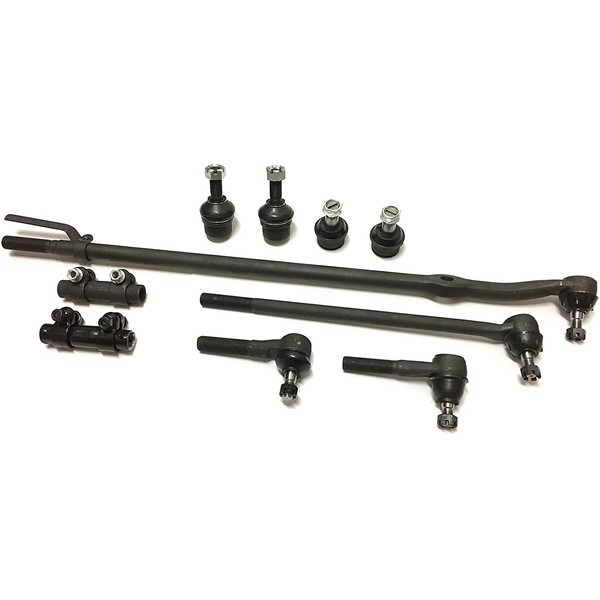 10 Pc Suspension Steering Kit Inner Center Link & Outer Tie Rod Ends Adjusting Sleeves and Upper & Lower Ball Joints/HEAVY DUTY