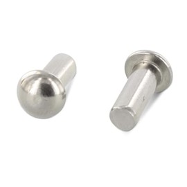 Half-Round Rivets 3 x 8 Pack of 50 Stainless Steel A2 Full Rivets with Half-Round Head DIN 660 / ISO 1051 - Rivets Rustproof