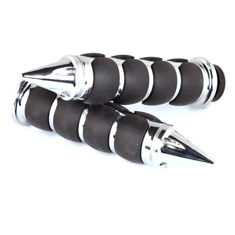 Pair of 1" Dual Motorcycle Bar End Hand Grips Handlebar