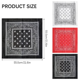 SSKHE Pack of 3 Bandana, Head Scarf for Men and Women, Bandanas with Original Paisley Pattern, Multifunctional Handkerchiefs as Headwear, Hair Scarf Approach, Wrist Head Biker, 55 x 55 cm,
