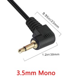 PIIHUSW Coiled 90Deg Angle DC 3.5mm to 6.35mm Audio Cable, Spring 6.35mm 1/4 inch TS Mono Jack Socket to 3.5mm 1/8" TS Mono Jack Plug Audio Adapter Converter Cord 80cm (3.5mm Male 90Deg)