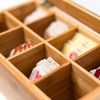 Relaxdays Bamboo Box with 8 Compartments Bag Caddy Wooden with
