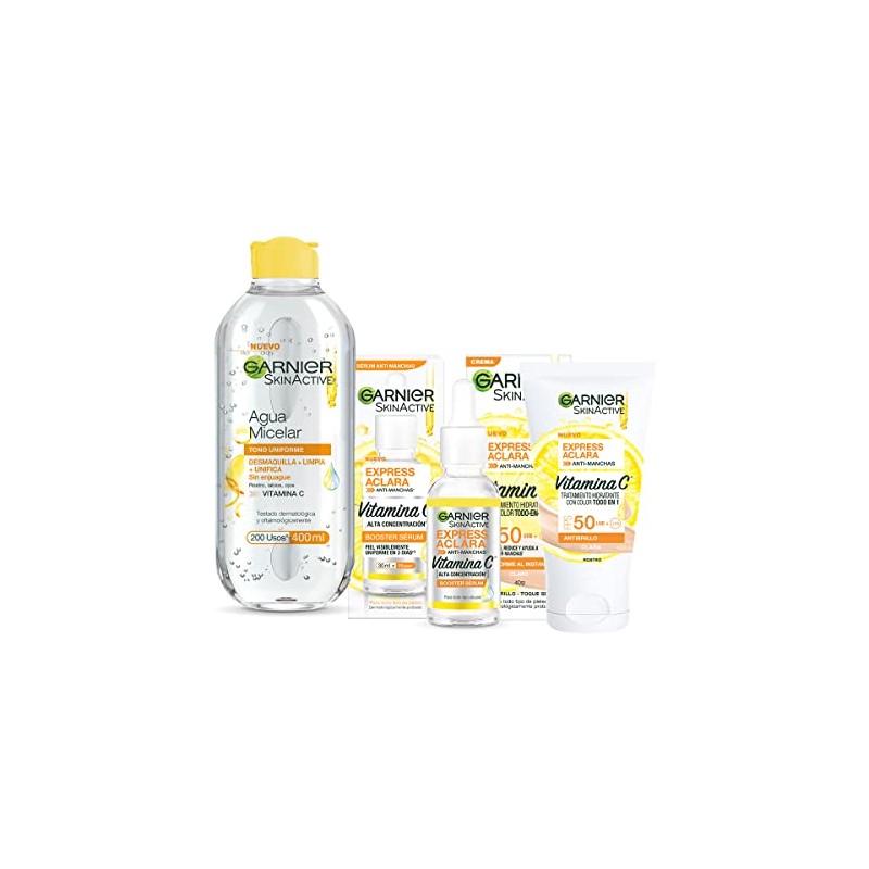Garnier Skin Active Kit Express Aclara: Sérum, Todo en 1