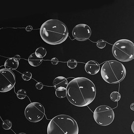 4 String Flat Under the Sea White Bubble Garlands for Little Mermaid Party Decorations transparent Floating Hanging Bubbles Streamer Pool Ocean Kids Birthday Baby Shower Bday Wedding Baby Shower Decor