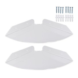 2pcs Wall Mount Floating Corner Shelves Quarter Round Hanging Corner Shelves for Bedrooms Living Rooms Shower Room Transparent