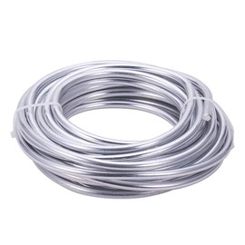 BENECREAT 3 Gauge (6 mm) Silver Aluminium Wire 23 Feet (7 m) Flexible Metal Sculpture Wire for Making Jewellery with Flower Models and Pearl Jewellery