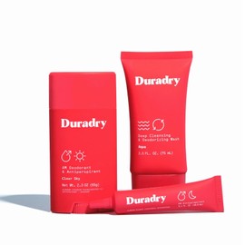 Duradry 3-Step System - Formulated to fight Excessive Underarm Sweating, Hyperhidrosis, Block Sweat & Odor - Antiperspirant Deodorant Stick, Sweat Minimizing Gel, Deodorizing Body Wash - Clear Sky