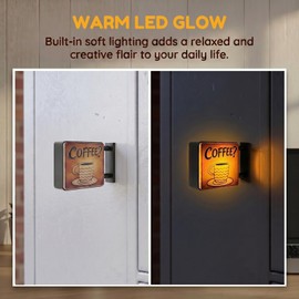 Mini Coffee Shop Magnets for Fridge with LED Light for Coffee Bars