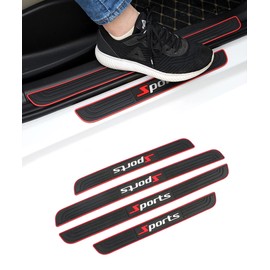 Flaconi Set of 4 door sill protectors, car door sill protection, door sill and door sills, anti-scratch door sill protection strips, car accessories (sport)