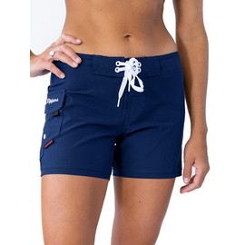 Maui Rippers Women’s 4-Way Stretch 5” Swim Shorts Boardshorts (06, Navy)