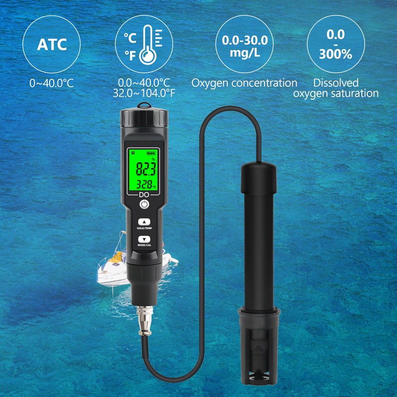 Rowyet Dissolved Oxygen Meter with ATC,Portable Dissolved Oxygen Test Kit
