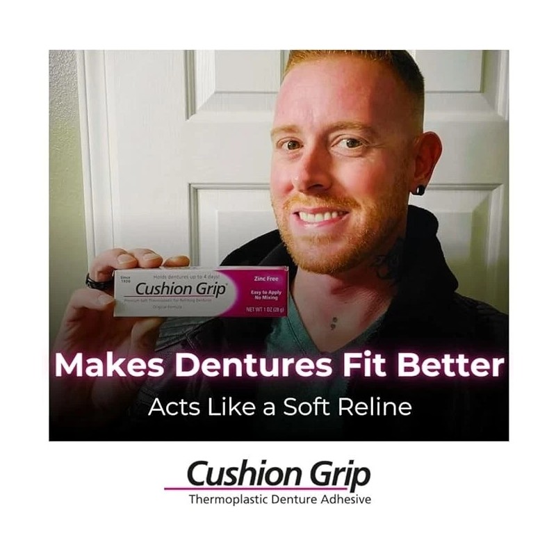 Cushion Grip Soft Pliable Thermoplastic For Refitting Dentures 1 Oz