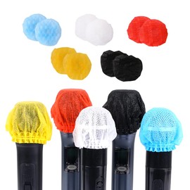 SANJAOYEE Microphone Cover, Disposable, Non-woven Fabric, Antibacterial, Individual Packaging, 200 Pieces, Multicolor, Noise Prevention, Anti-Microphone, Windproof, Dustproof, Splashproof, Noise