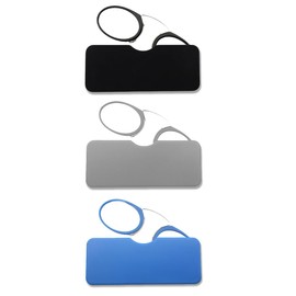 COVESATO Mini Armless Reading Glasses for Men Women Slim Thin Clip on Nose Readers with Small Portable Case(3 Pairs,2.00)