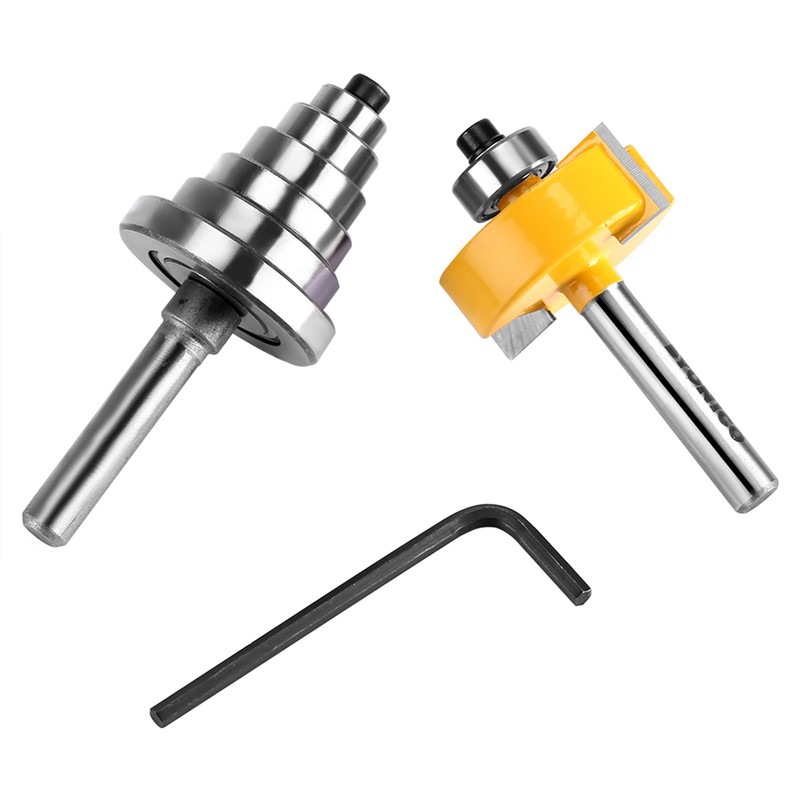1/2"H - 1/4" Shank Rabbet Router Bit with 7 Bearings