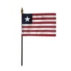 Liberia Flag Rayon On Staff 4 in. x 6 in.