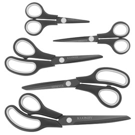 KUONIIY Scissors Ultra Sharp Titanium Blades Soft Comfort-Grip Handles Multi-Purpose Scissors Set of 5