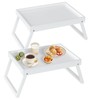 Bamboo Bed Tray Table with Folding Leg, Breakfast in Bed
