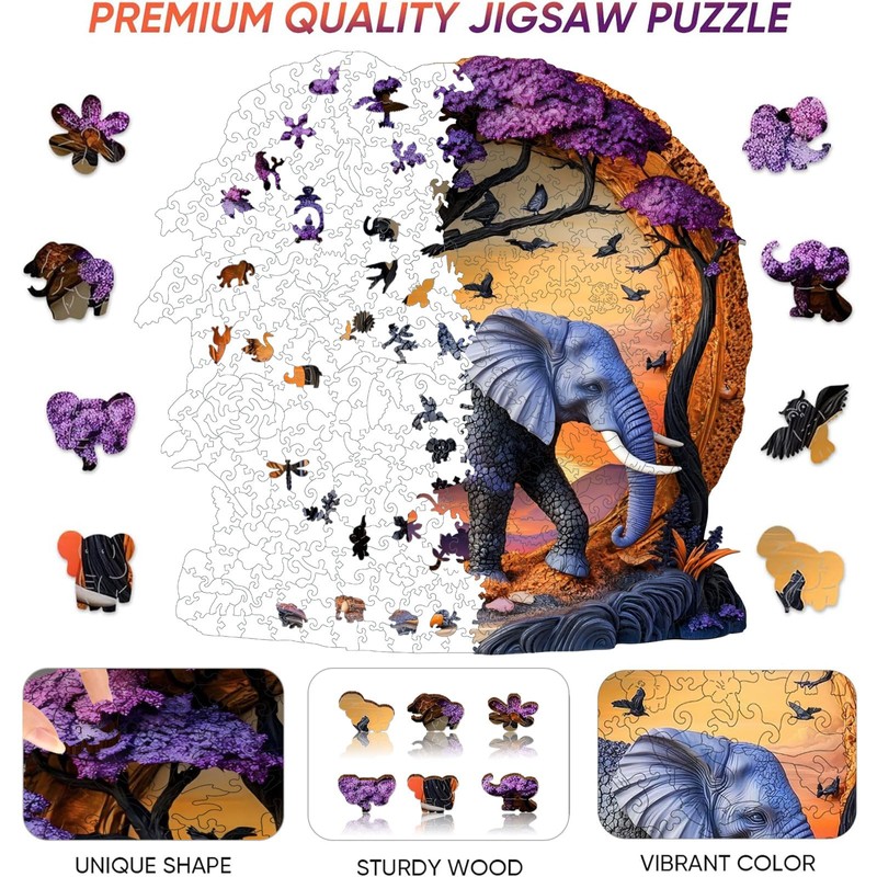 Qiuenisray Wooden Puzzles for Adults 500 Pieces, 3D Vision Effect