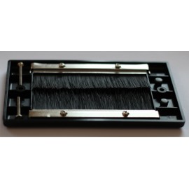 Black Double Gang Brush Strip Wallplate/Wall Plate/Faceplate Cable Tidy by electrosmart® for Wall Mounted Plasma TV etc