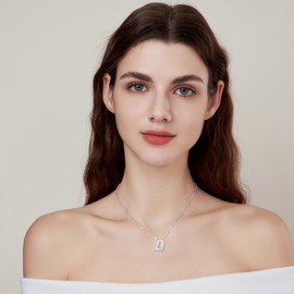 Dixbix Women Girls Initial Letter Necklaces,Initial D Birthstone Necklace Jewelry Gifts for Women (D)