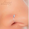 925 Silver Beads Fake Nose Ring - 24G Faux Nose
