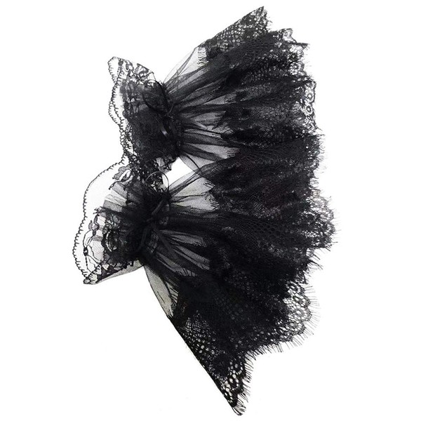 CHENGZI Lace Cuffs Gothic Lace Mesh Stretch Wrist Cuffs False