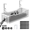 Under Desk Cable Management Tray White, Cinati Wire Organizers No