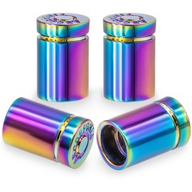 MEAJOO 4PCS Bullet Shell Tire Valve Stem Caps, Leak-Proof Air Caps Cover, Airtight Aluminum Alloy Dust-Proof Car Accessories, Universal for Cars, SUVs, Bikes, Trucks and Motorcycles (Colorful)
