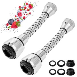 2 Pieces Kitchen Faucet Extension, Universal Faucet Sprayer Head, 360° Rotatable Adjustable Nozzle Spout for Home Sink Bathroom Kitchen Faucet Nozzles Filter Adapter Accessories