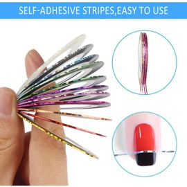 60 PCS Colours Striping Tape Line, Nail Art Stripes Nail Line Stickers Nail Strips Tape Decoration DIY Nail Tips, 30 Colors