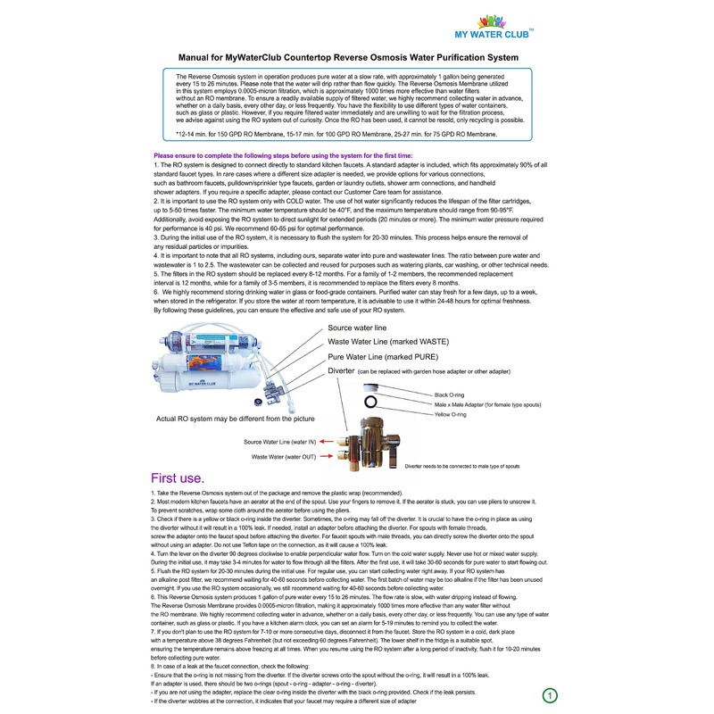 4-Stage Portable Countertop Reverse Osmosis RO Revolution Water Purification System,