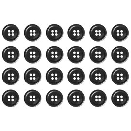 Pack of 24 Charcoal Grey Sew on 15mm Round Buttons Flat 4 Holes 24L 24 Ligne