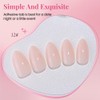 Light Natural Nude Press on Nails Almond Short, Glossy Short