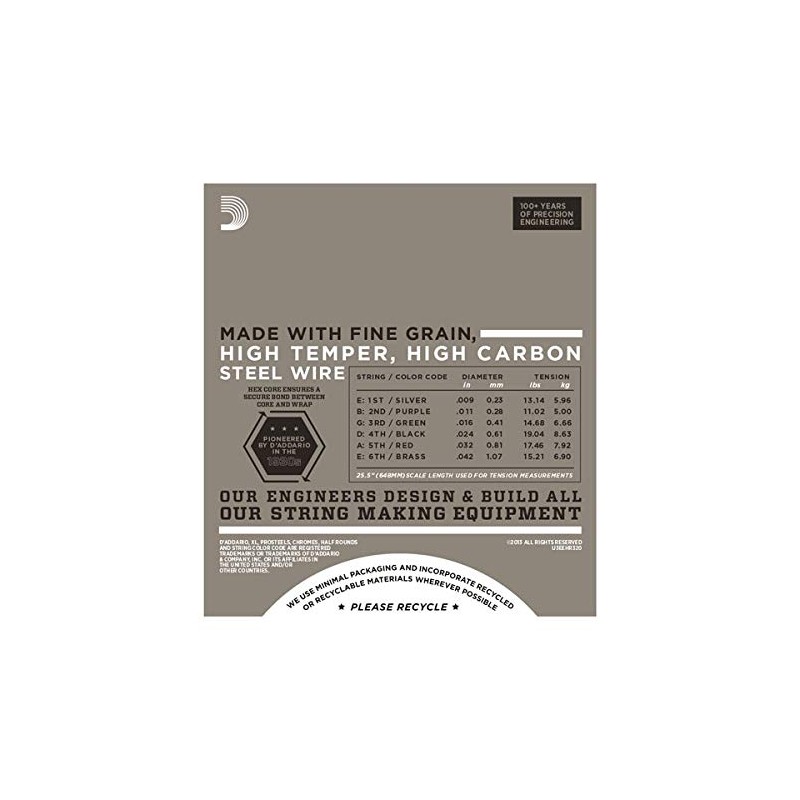 D'Addario Guitar Strings - XL Half Rounds Electric Guitar Strings