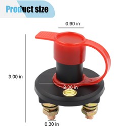 Battery Disconnect Isolator Master Switch, 12V 24V Battery Isolator Power Switch with Removable Key and Cover, Cut Off Battery Kill Switch for RV Marine ATV Truck Boat Car (3PCS)