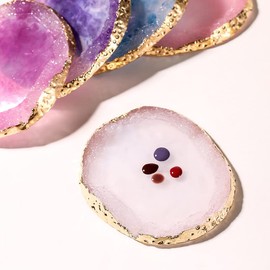 AKOAK 1 Pack Phnom Penh Resin Crystal Agate Palette Nail Art Gel Nail Polish Palette Nail Piece Display Tool,Blue