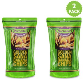 Michelle's Homemade Golden Sana Banana Chips 12.35oz, 2 Pack